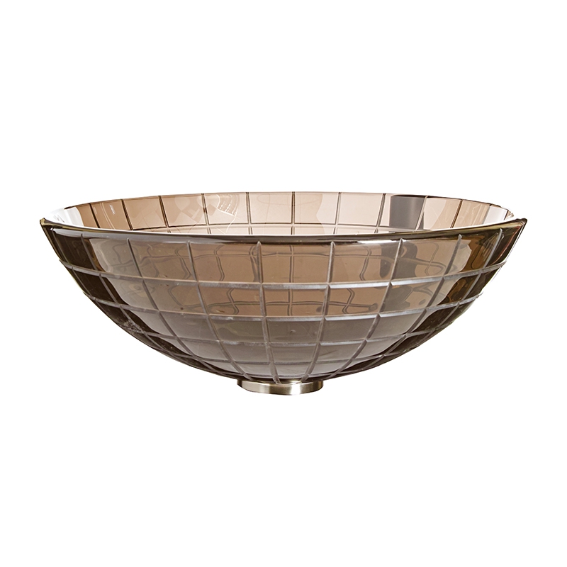 Round Glass Basin Bathroom Sink Modern Style Design Brown Color